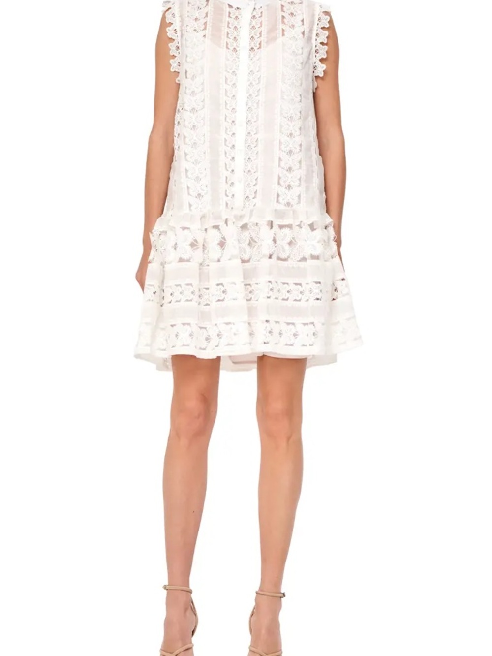 Women’s White Lace Mini Dress - Elegant Summer Style